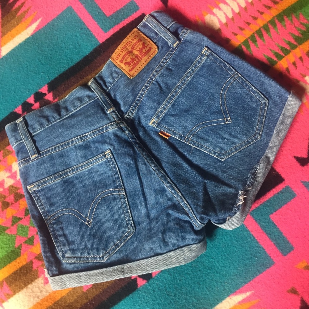 Levi’s Orange Tab High Waisted Jean Shorts